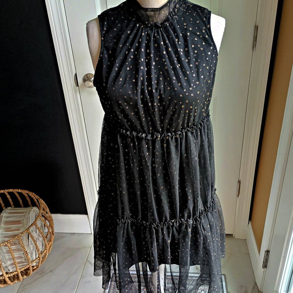 NWOT! POP SUGAR Tiered STARS DRESS SZ L